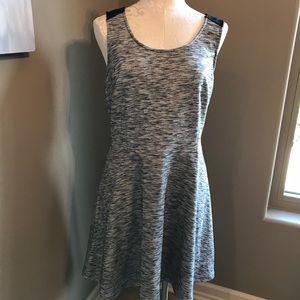 Heather gray and black sleeveless dress